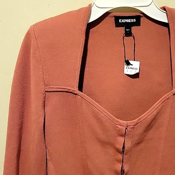 ❤️ NWT! EXPRESS BODY CONTOUR CORSET SWEATER JACKET TOP, SMALL - Picture 7 of 15
